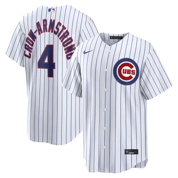 Chicago Cubs White Home Jersey (Pete Crow-Armstrong)