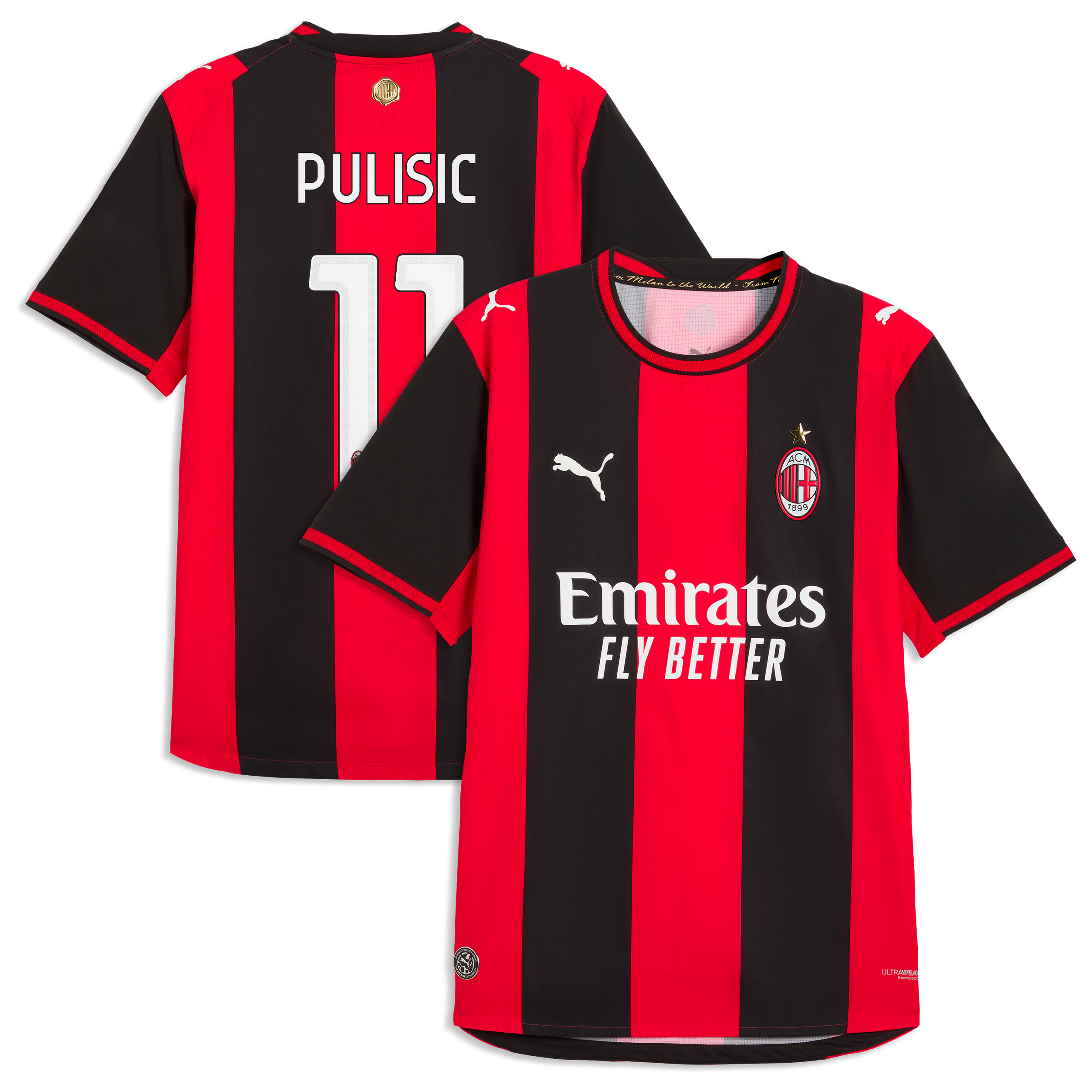 Puma Christian Pulisic AC Milan 2026/27 Home Authentic Jersey