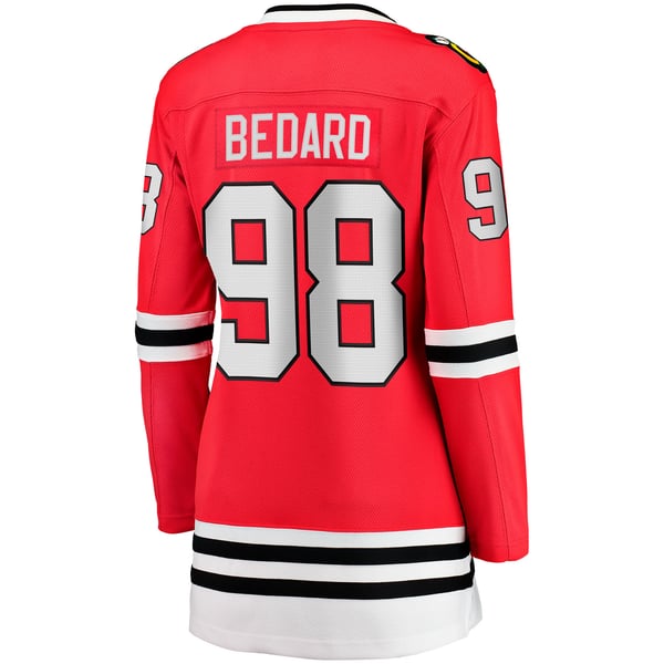 Connor Bedard Chicago Blackhawks Women's Home Captain Patch Breakaway Jersey