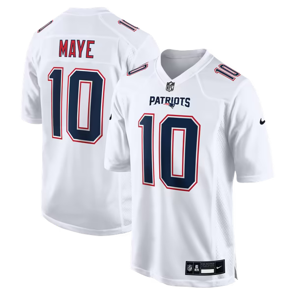 Nike Drake Maye New England Patriots Game Jersey