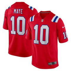 Nike Drake Maye New England Patriots Game Jersey