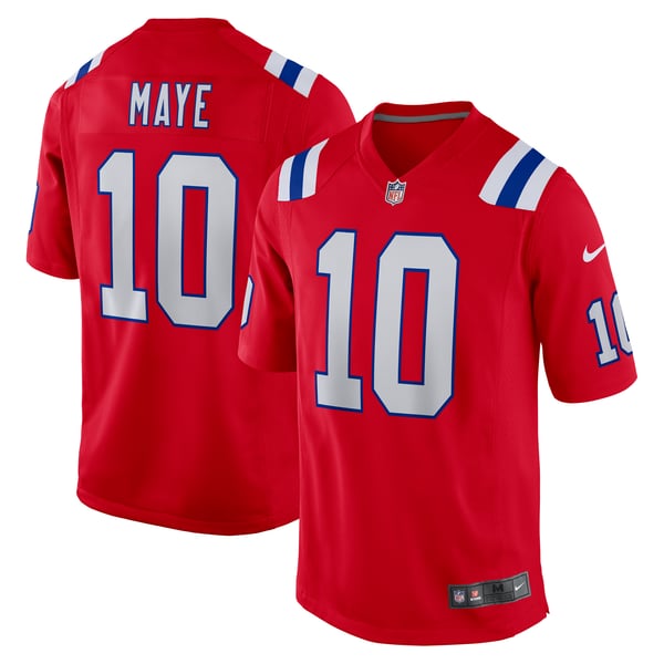 Nike Drake Maye New England Patriots Game Jersey