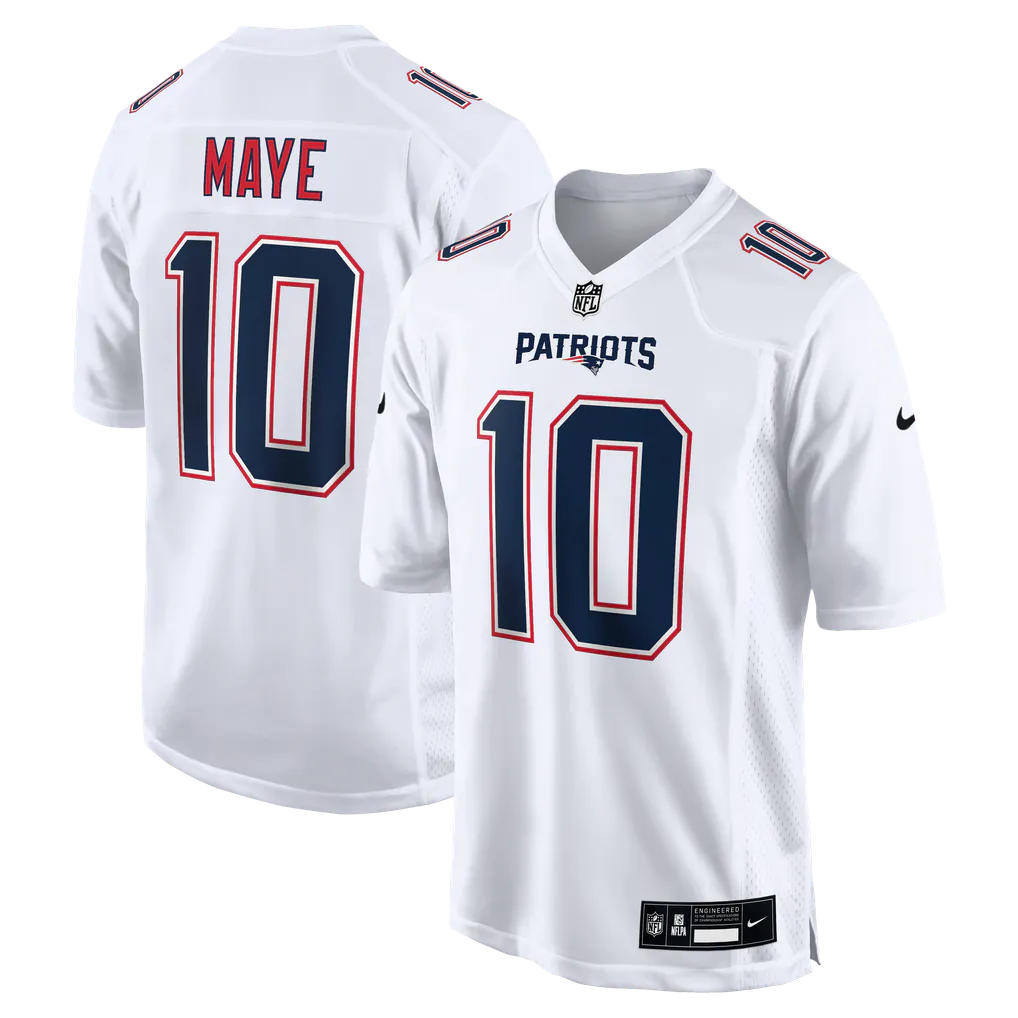 Nike Drake Maye New England Patriots Game Jersey
