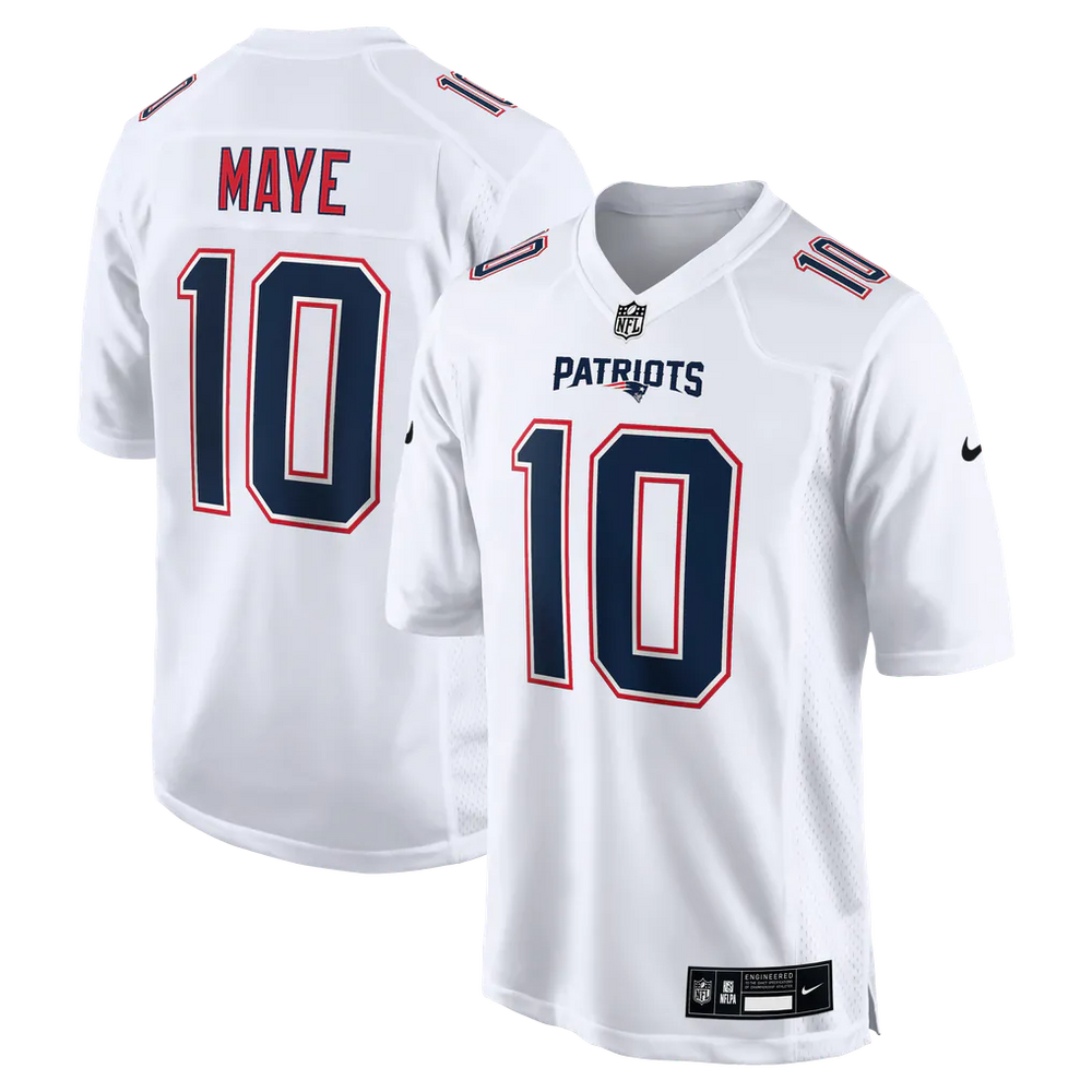 Nike Drake Maye New England Patriots Game Jersey