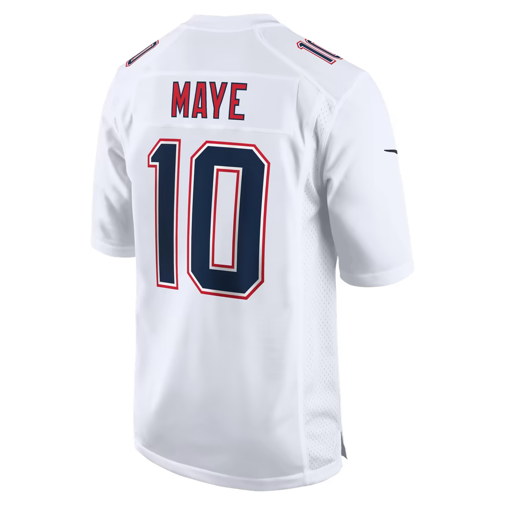 Nike Drake Maye New England Patriots Game Jersey