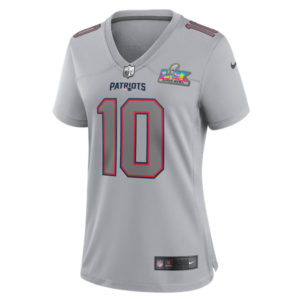 Drake Maye New England Patriots Nike Women's Super Bowl LX Patch Atmosphere Fashion Game Jersey