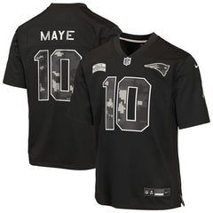 Nike Drake Maye New England Patriots Youth Salute to Service Game Jersey