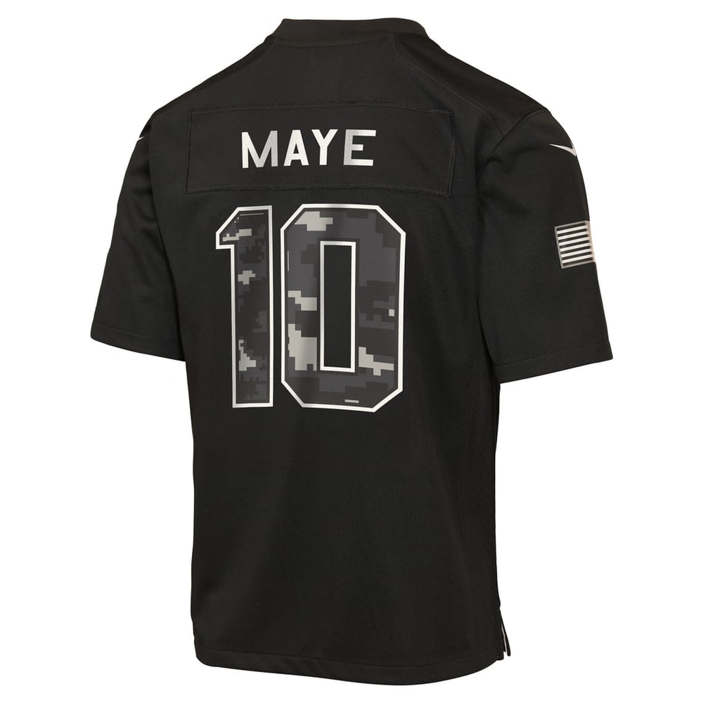 Nike Drake Maye New England Patriots Youth Salute to Service Game Jersey