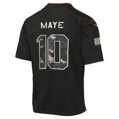 Nike Drake Maye New England Patriots Youth Salute to Service Game Jersey
