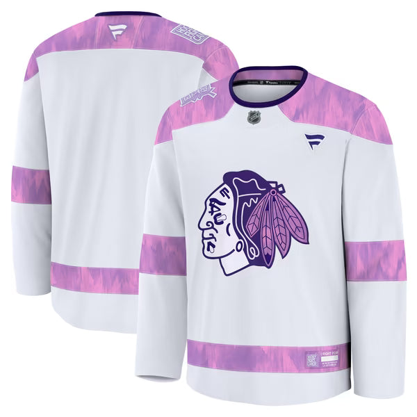Fanatics Chicago Blackhawks Hockey Fights Cancer Practice Jersey