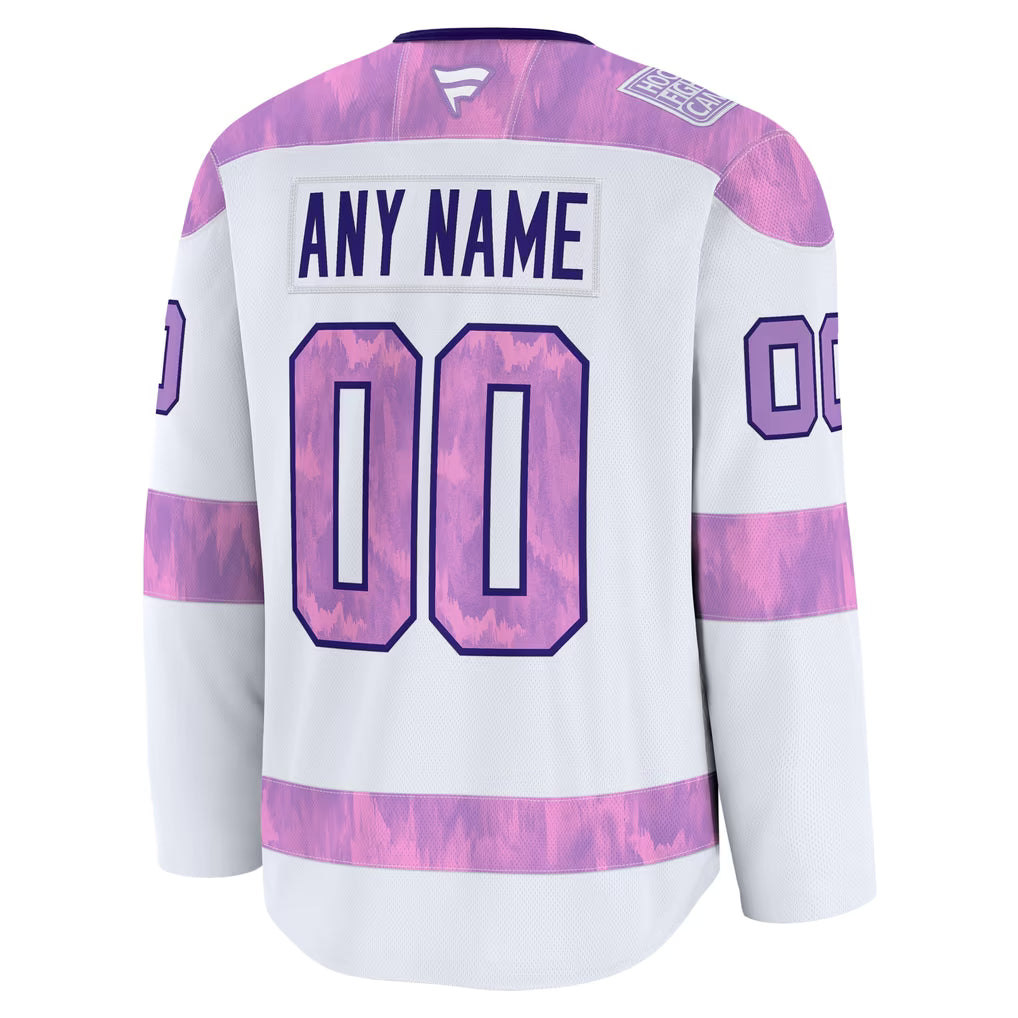 Fanatics Columbus Blue Jackets 2024 Hockey Fights Cancer Custom Practice Jersey