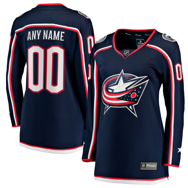 Fanatics Columbus Blue Jackets Women's Home Breakaway Custom Jersey