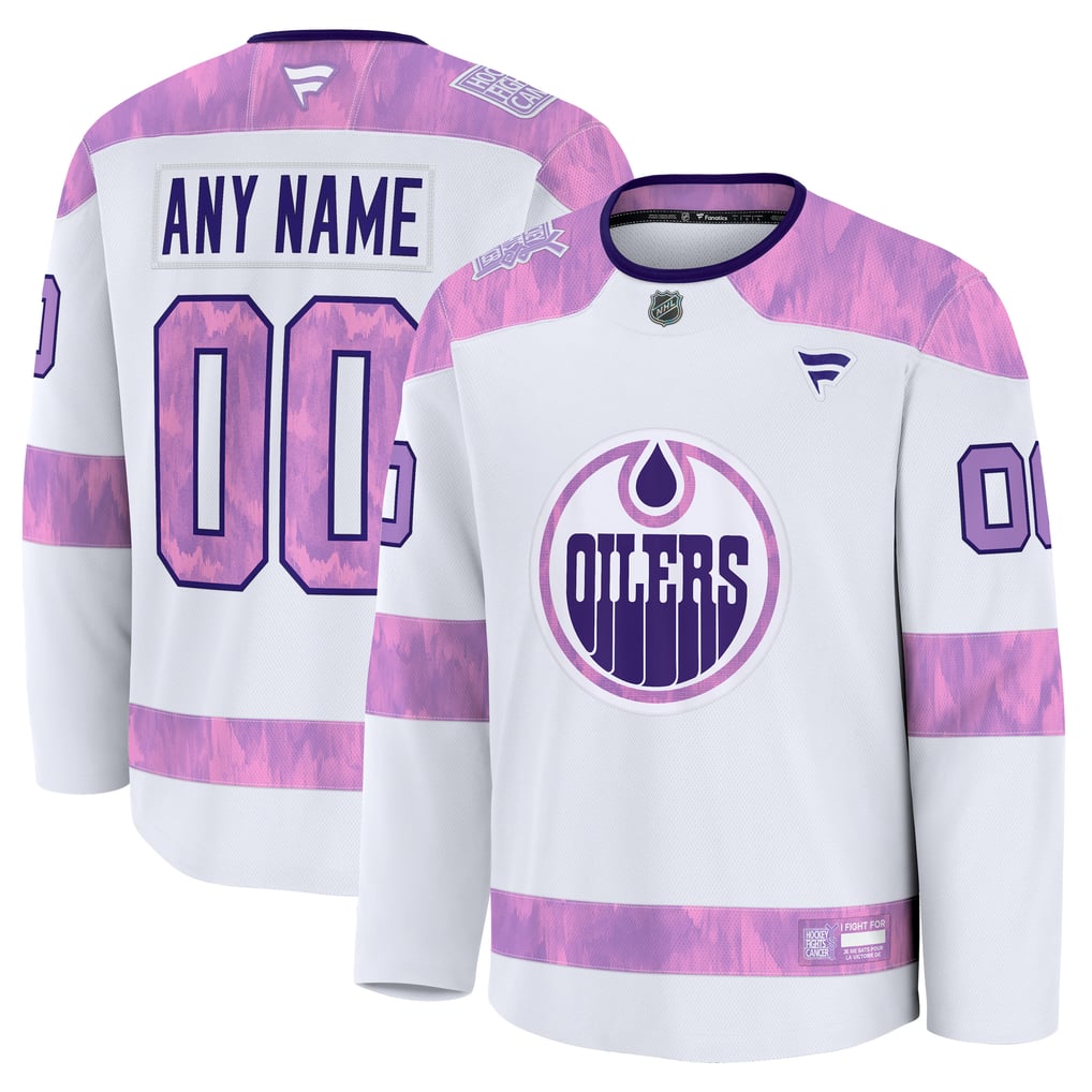 Fanatics Edmonton Oilers Hockey Fights Cancer Custom Practice Jersey