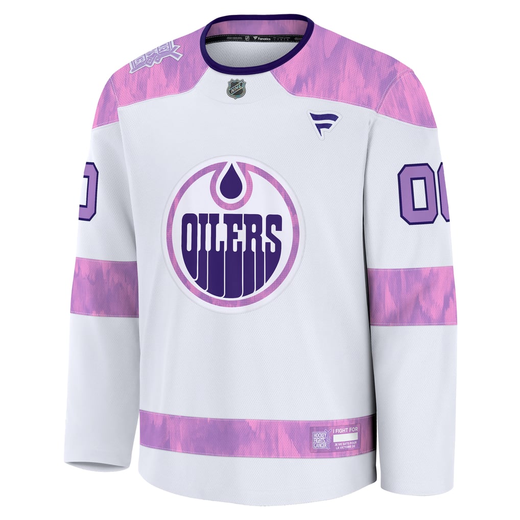 Fanatics Edmonton Oilers Hockey Fights Cancer Custom Practice Jersey