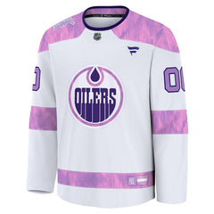 Fanatics Edmonton Oilers Hockey Fights Cancer Custom Practice Jersey