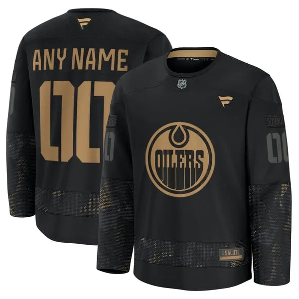 Fanatics Edmonton Oilers Military Appreciation Custom Practice Jersey