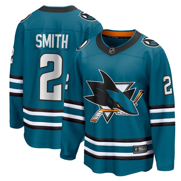 Fanatics Will Smith San Jose Sharks Home Breakaway Jersey