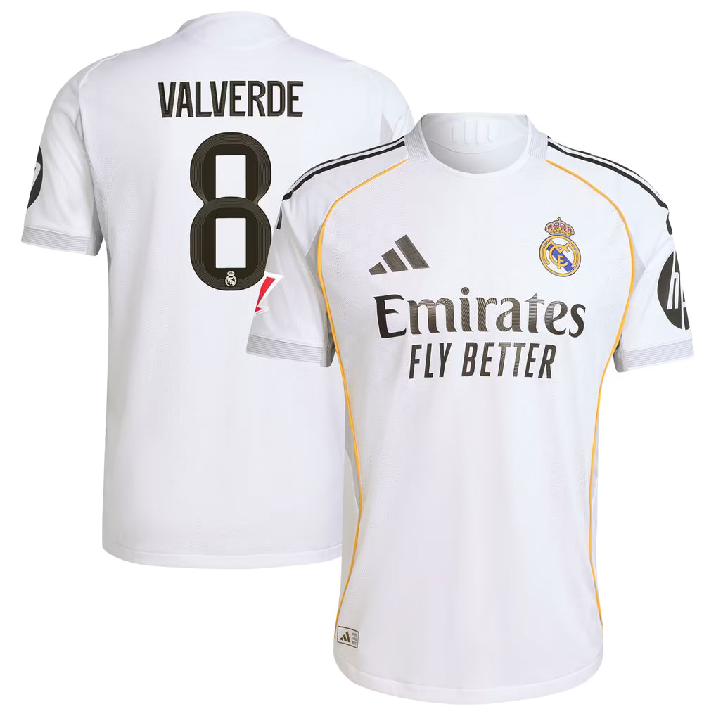 adidas Real Madrid Federico Valverde 2025/26 Home Authentic Jersey