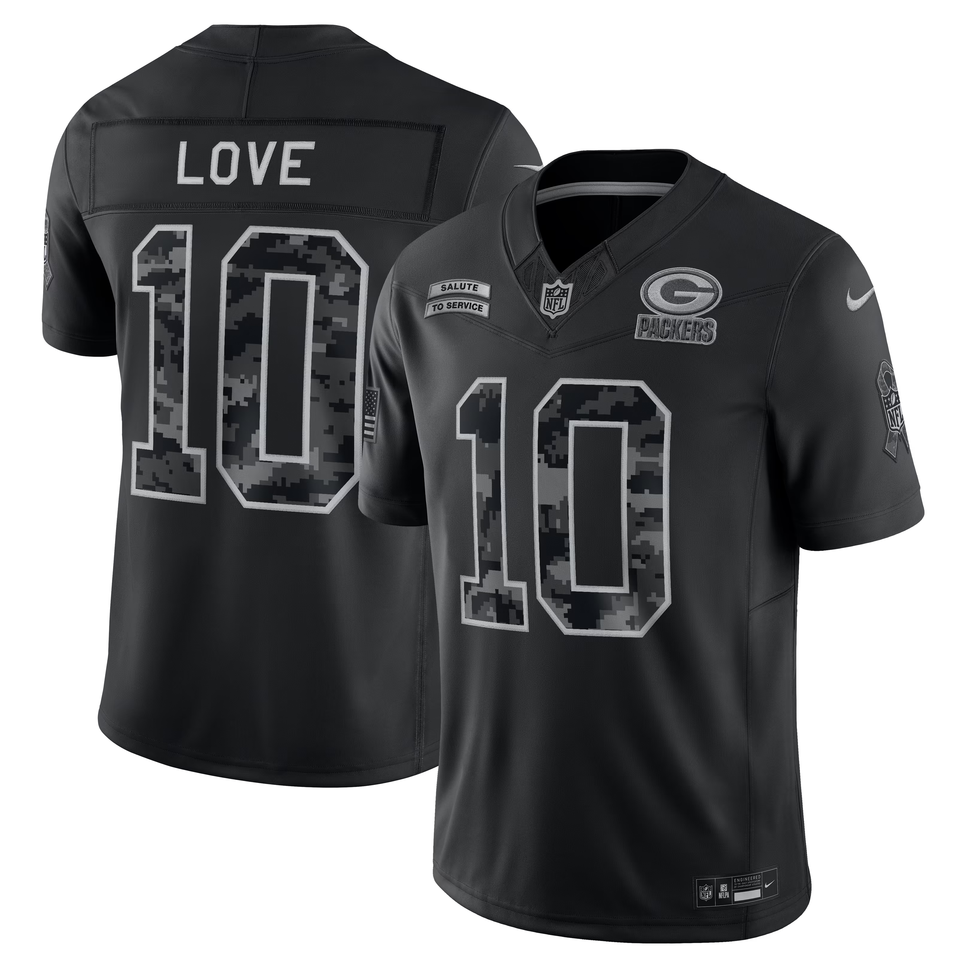 Jordan Love Green Bay Packers Nike 2026 Salute to Service Stitched Limited Jersey