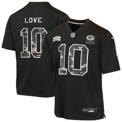 Nike Jordan Love Green Bay Packers Youth Salute to Service Game Jersey