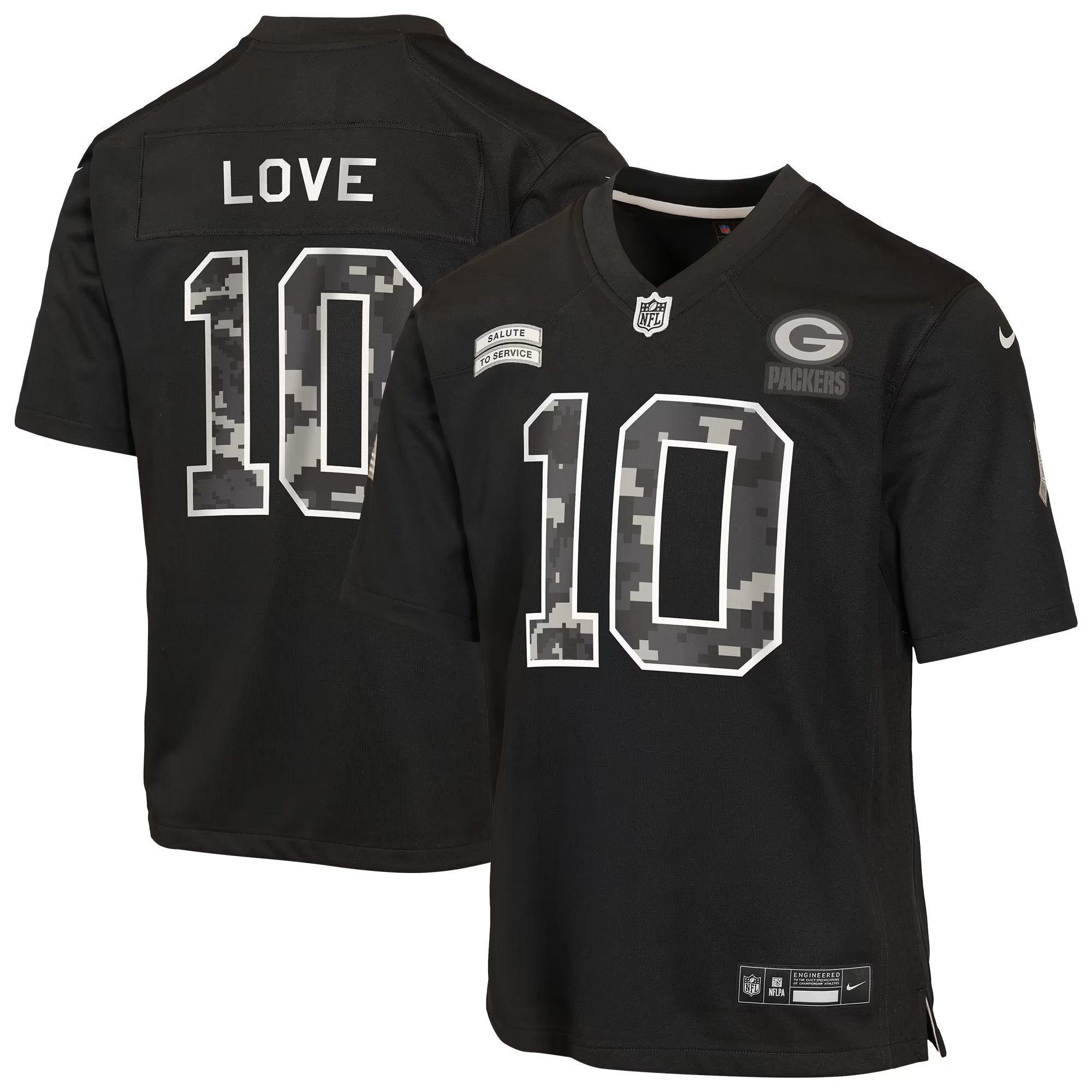 Nike Jordan Love Green Bay Packers Youth Salute to Service Game Jersey