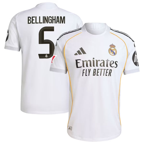 adidas Real Madrid Jude Bellingham 2025/26 Home Authentic Jersey