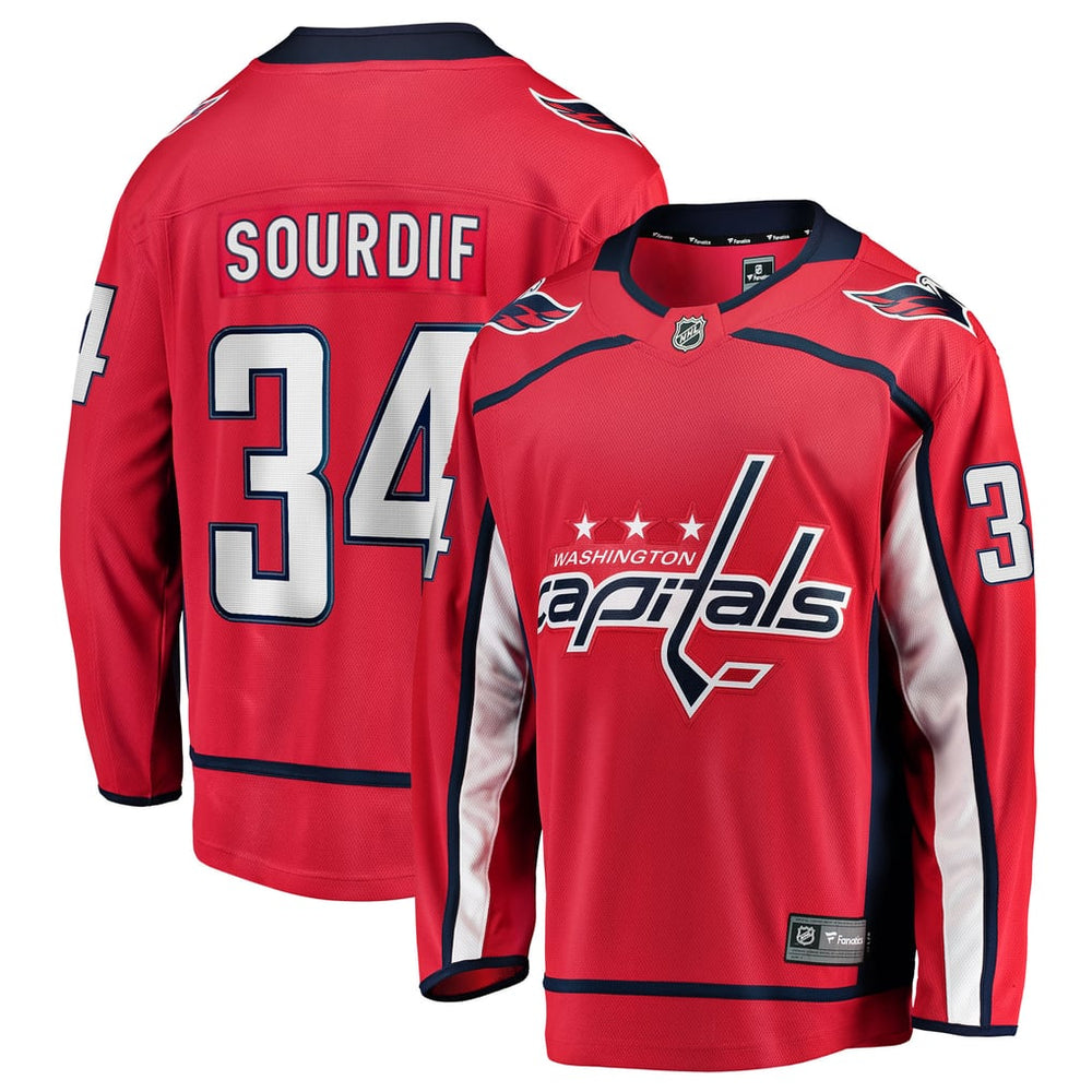 Fanatics Justin Sourdif Washington Capitals Home Breakaway Jersey