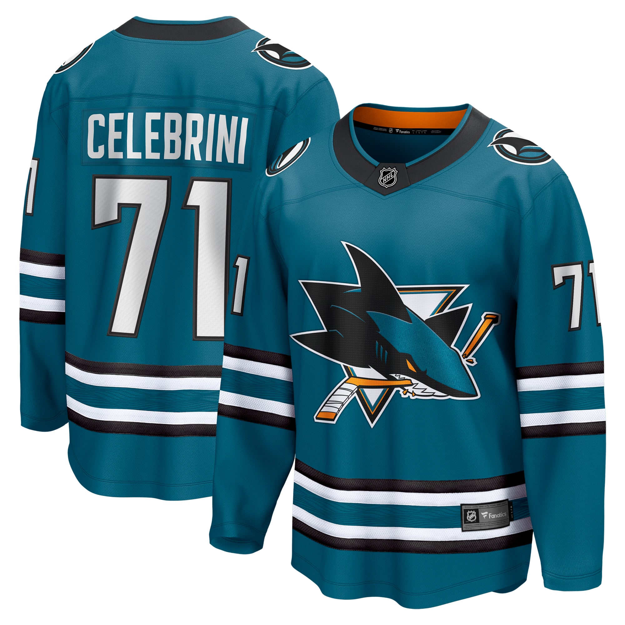 Fanatics Macklin Celebrini San Jose Sharks Home Breakaway Jersey