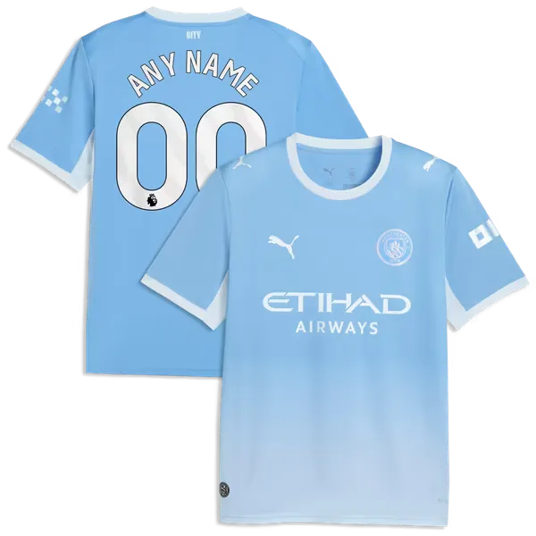 Manchester City Light Blue Home Custom Jersey