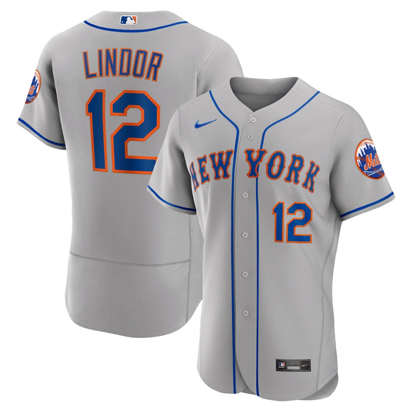 Francisco Lindor New York Mets Nike Road Authentic Player Jersey - Gray