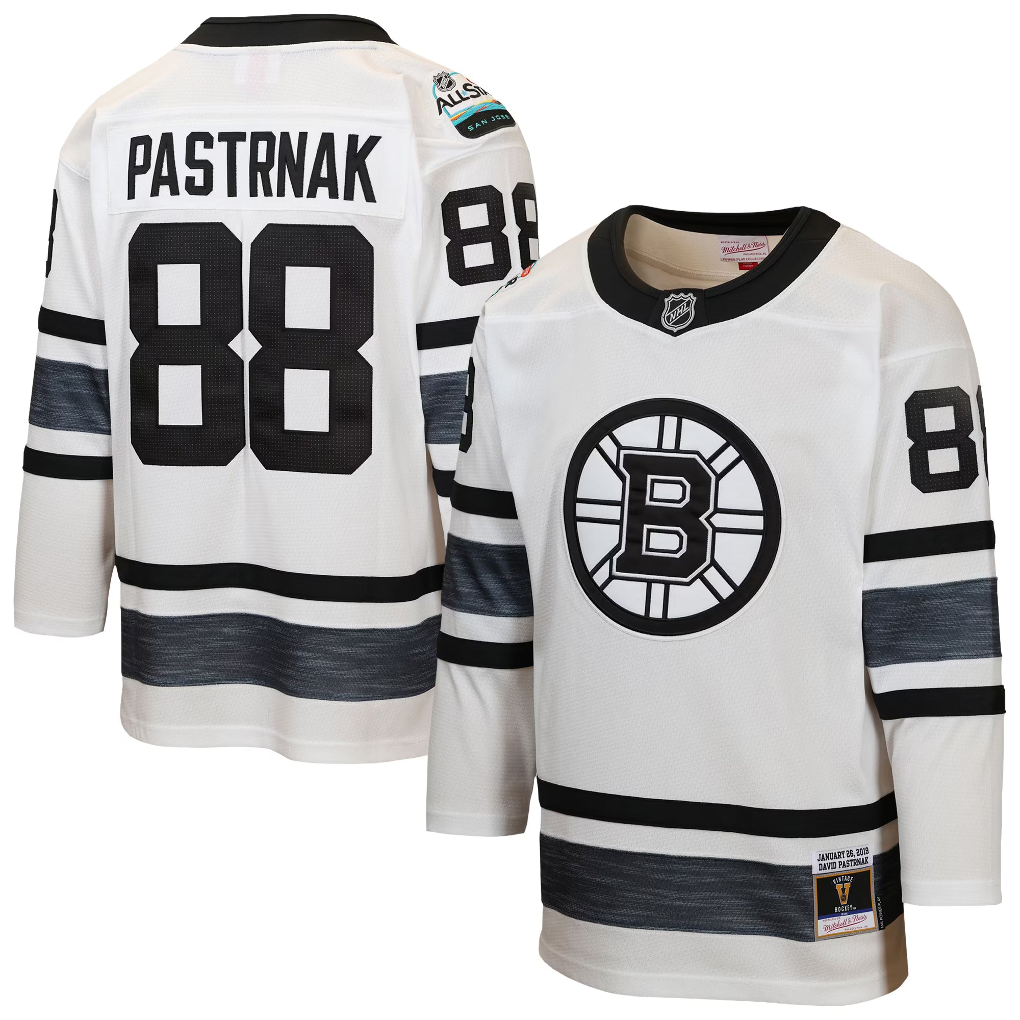 Mitchell & Ness David Pastrnak Boston Bruins Youth Power Play Jersey