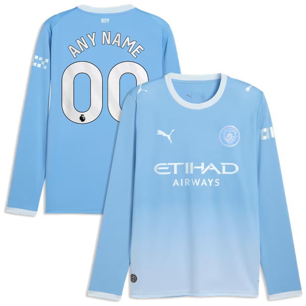 Puma Manchester City 2026/27 Home Replica Long Sleeve Custom Jersey