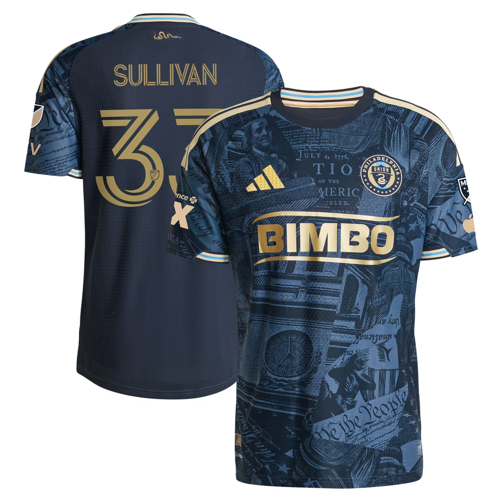 Adidas Quinn Sullivan Philadelphia Union 2026 1776 Kit Authentic Patch Jersey