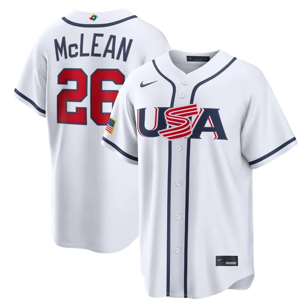 USA Baseball White Stadium Jersey (Nolan McLean)