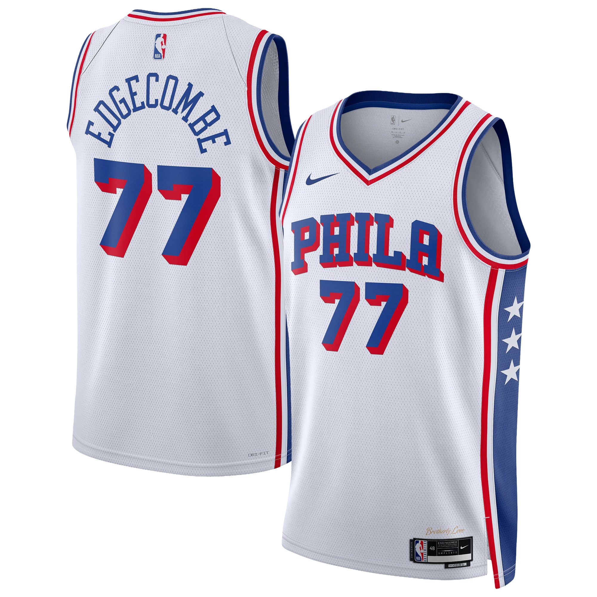 Nike VJ Edgecombe Philadelphia 76ers Unisex Swingman Association Edition Jersey